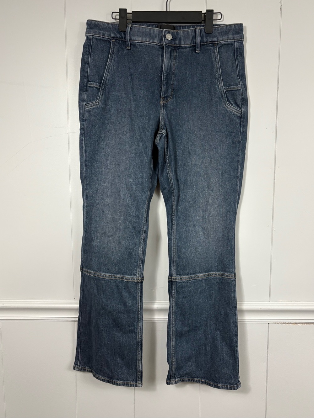 NWT WHBM High Rise Zip Hem Bootcut Denim Echo Vintage Jeans 10 Streetwear Casual